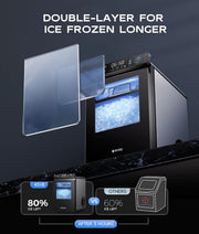 View Nugget Ice Maker Countertop, Smart Pebble Ice Machine with APP Control, 44 lbs/24H Soft Pellet Chewable Ice with Self-Cleaning, Stainless Steel image 4