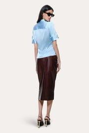 View Sylvie Silk Charmeuse Short Sleeve Shirt image 3