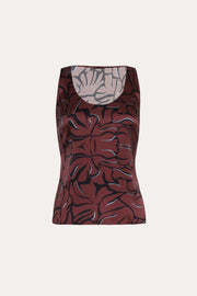 View Naya Silk Charmeuse Coral Print Top image 6