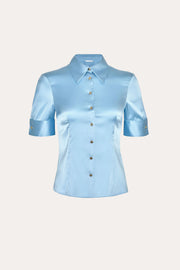 View Sylvie Silk Charmeuse Short Sleeve Shirt image 4