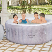 View SaluSpa Fiji AirJet Large Round 2 to 4 Person Inflatable Hot Tub Portable Outdoor Spa with 120 AirJets and EnergySense Cover, Grey image 4