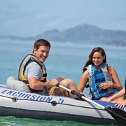 View Excursion Inflatable Boat Series: Includes Deluxe 54in Boat Oars and High-Output Pump – SuperTough PVC – Adjustable Seats with Backrest – Fishing Rod Holders – Welded Oar Locks image 6