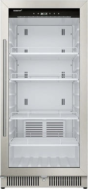 View 22" Wide 10.1 Cu. Ft. Commercial Beverage Merchandiser – Stainless Steel, Temp Alarm, Reversible Door image 1