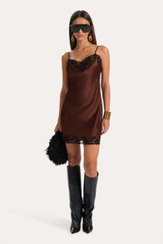 View Bria Silk Lace Slip Dress image 1