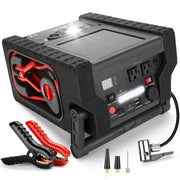 View ZD-529 Solar Portable Power Station 2000 Amps Jump Starter, 260 PSI Air Compressor, 12V Car Battery Charger with 400W Inverter Dual AC/DC/USB Output, Emergency Backup Power with Flashlights image 1
