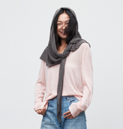 View BOFAN Linen Blend Triangle Scarf for Women, Lightweight, 70 × 205 cm image 4