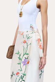 View Frances Floral Silk Midi Skirt image 2