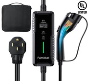 View Level 2 & Level 1 EV Charger, 16Amp 110-240V Portable J1772 Electric Car Charger with Adjustable Amp Delayed Timer 25ft Long Cord image 1
