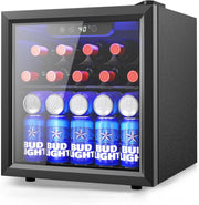 View Refrigerator Cooler - 126 Can Mini Fridge with Glass Door for Soda Beer or Wine, Beverage Cooler for Home, Office, Bar with Adjustable Removable Shelves, Silver image 1