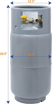 View Steel Forklift Propane Tank Cylinder with Built-in Gauge, Gray-Flame King image 3