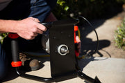 View 1500W industrial trenching machine enclosure features a soil excavation power head, including a 6-inch digging auger bit kit image 3