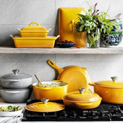 View 20-piece Signature Cast Iron Cookware Set,10.25 Skillet,1.75-quart Saucepan with Lid image 3