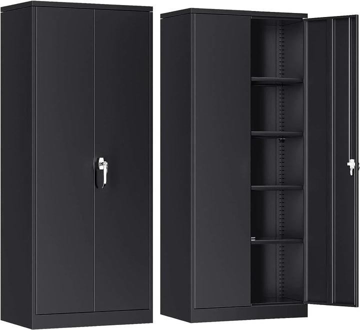 Atripark Metal Storage Cabinet with Lock, 72" Lockable Garage Tool Cabinet with Doors
