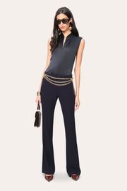 View Sleeveless Silk Satin Contour Shirt image 1