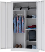 View Metal Storage Cabinets Locker with Lock Door, 72'' Clothing Coat Steel Storage Freestanding Wardrobe for Office, Home, School, Employee,Gym,Fire Department (1PC-Black) image 1