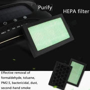 View Air Purifier Aroma Diffuser Auto Mist Maker PM 2.5 Eliminator Car Air Purifier with Fresh Air Humidifier USB Air Purifier for Car with HEPA,White image 5