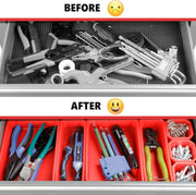 View Tool Chest 8-Drawer | 42'' Large Rolling Tool Chest with Wheels | Detachable Top Metal Tool Box | Garage Storage Cabinet for Repair Room,Warehouse | Rolling Tool Box with Hooks,Liners,Tray Divider image 5