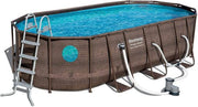 View 18' x 9 'x 48' above ground swimming pool Set with metal frame home swimming pool sand filter pump, skimmer and vacuum image 1