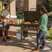View Iron-Forged 36" Omnivore Griddle – Premium Powder-Coated Steel with Reinforced Hood, Black Finish image 4