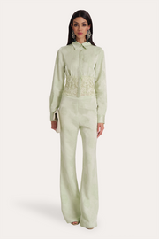 View Savannah Satin Jacquard Corset Shirt image 5