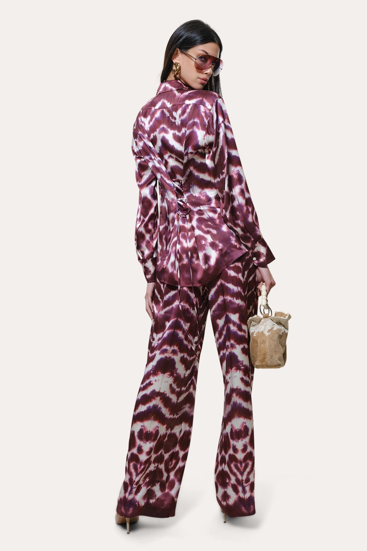 Lila Ikat Silk Button Down