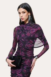 View Georgia Ruched Mesh Dress image 4