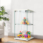 View 4 Layers 15.7''W x 15.7''D x 62.6''H Glass Display Cabinet Countertop Showcase with Lock, 5mm Tempered Glass 25mm MDF Base image 3