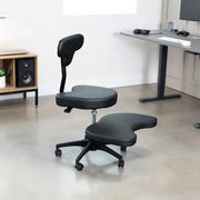 View Cross-Legged Office Chair – Adjustable Height Floor Chair with Back Support for Yoga, Meditation, and ADHD (Black, CHAIR-CL02B-R) image 2