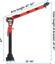 View 1100lb Folding Dismountable Household Hoist Truck Crane with Electric Hoist (110V) – 880lb Pulling Force, Jib Cranes for Factory, Warehouse, Construction image 6