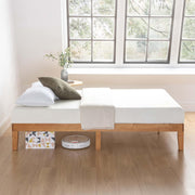 View 12" Classic Solid Wood Platform Bed Frame w/Wooden Slats (No Box Spring Needed), Natural, Queen Size image 6