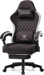 View Gaming Chair, Computer Office Chair with Pocket Spring Cushion, Linkage Armrests and Footrest, High Back Ergonomic Computer Chair with Lumbar Support Task Chair with Footrest image 1