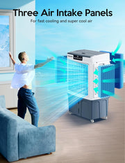 View Evaporative Cooler, 2100CFM Air Cooler, 120°Oscillation Swamp Cooler with Remote Control, 24H Timer, 3 Wind Speeds for Outdoor Indoor Use,8 Gallon image 5