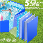 View Foldable Pool, Large Non-Inflatable Swimming Pool For Kids,Adult Collapsible Pools Hard Plastic Shell, Oversized Thickened,Portable Folding Kids Pools for Backyard-Mosaic Design-115"x66"x20" image 2