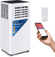 View Portable Air Conditioner– 8,000 BTU 3-in-1 AC Unit with Cooling, Dehumidifier & Fan –w/ Remote Control, Window Mount Kit, Wheels, Quiet Operation for Rooms up to 300 sq ft image 1