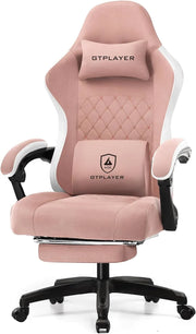 View Gaming Chair, Computer Office Chair with Pocket Spring Cushion, Linkage Armrests and Footrest, High Back Ergonomic Computer Chair with Lumbar Support Task Chair with Footrest image 3