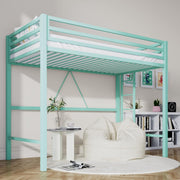 View Loft Bed Twin Size with Ladder and Guardrail,Heavy Duty Metal Slats Support No Box Spring Needed Small Space Saving Furniture for Bedroom Dorm,Black image 1
