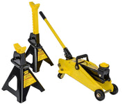 View Hydraulic Utility Floor Jack & Stands Heavy Gauge Steel Frames image 1