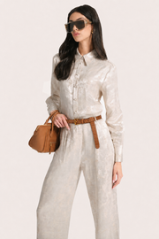View Terra Jacquard Button Down Blouse image 5