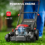 View 21" Steel Deck Gas Lawn Mower, Heavy-Duty 3-in-1 Push Mower, 144cc 4-Stroke Engine, 6-Position Height Adjustment, Large 1.4 Bushel Grass Catcher, Durable & Efficient for Yard & Garden image 5