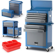 View Tool Chest 8-Drawer | 42'' Large Rolling Tool Chest with Wheels | Detachable Top Metal Tool Box | Garage Storage Cabinet for Repair Room,Warehouse | Rolling Tool Box with Hooks,Liners,Tray Divider image 1