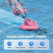 View Pool Vacuum for Above Ground Pool with a Telescopic Pole, Running time up to 1H, T403 Handheld Rechargeable Pool Cleaner with Powerful Suction up to 18.5 gallons/min, Ideal for Leaves, Debris image 4