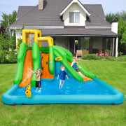 View Inflatable Water Park Bounce House w/Climbing Wall Two Slides and Splash Pool image 2