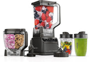 View Blender, Mega Kitchen System, 1500W, 4 Functions for Smoothies, Processing, Dough, Drinks & More, with 72 Blender Pitcher, 64 Processor Bowl, 2 Nutri Cups + Lids, Black, BL770 image 2