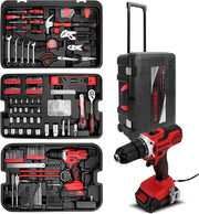 View Home Tool Set Kit - 286 PCS Home Auto Repair Tool Kit with Rolling Tool Box, Mechanic Tool Sets with 21V Max Cordless Power drill, Perfect for Homeowner, Diyer, Handyman image 1