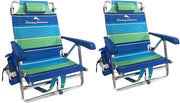 View 2 Backpack Beach Chairs with Storage Pouch and Towel Bar image 1