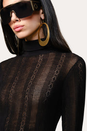 View Silk Pointelle Turtleneck Sweater image 2