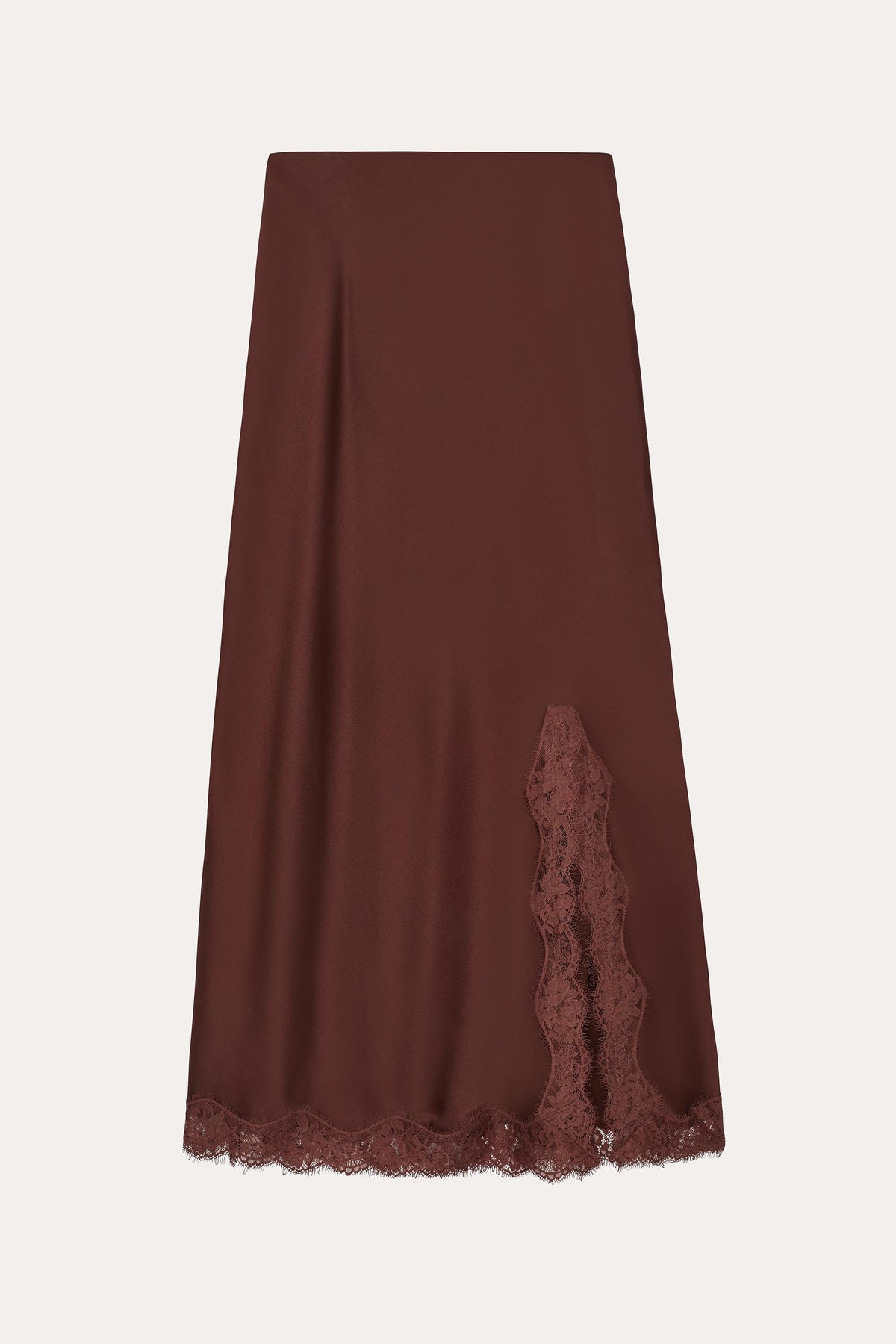 Brooke Silk Charmeuse Lace Trim Skirt
