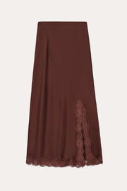 View Brooke Silk Charmeuse Lace Trim Skirt image 5