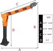 View 1100lb Folding Dismountable Household Hoist Truck Crane with Electric Hoist (110V) – 880lb Pulling Force, Jib Cranes for Factory, Warehouse, Construction image 5