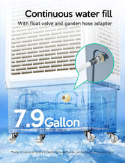 View Evaporative Cooler, 2100CFM Air Cooler, 120°Oscillation Swamp Cooler with Remote Control, 24H Timer, 3 Wind Speeds for Outdoor Indoor Use,8 Gallon image 2